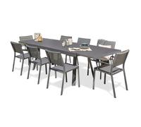 Ensemble repas de jardin 8 places en aluminium