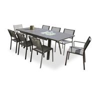 Ensemble repas de jardin 8 places en aluminium