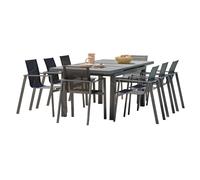 Ensemble repas de jardin 8 places en aluminium