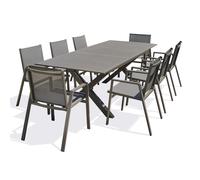 Ensemble repas de jardin 8 places en aluminium
