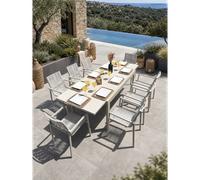 Ensemble repas de jardin 8 places - grège
