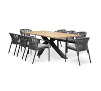 Ensemble repas de jardin 8 places - Gris anthracite - KELIA