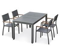 Ensemble repas de jardin aluminium (4 places)