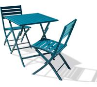 Ensemble repas de jardin carré en aluminium