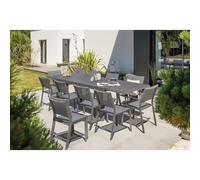 DCB Garden Ensemble repas de jardin STOCKHOLM 12 places aluminium Gris anthracite