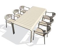 Ensemble repas de jardin en aluminium 6 places