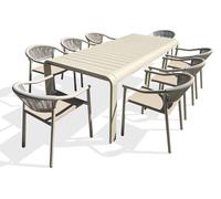 Ensemble repas de jardin en aluminium 8 places