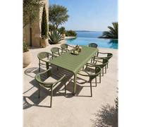Ensemble repas de jardin en aluminium 8 places - vert olive