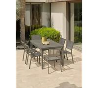 DCB Garden – Ensemble jardin Dania & Stockholm 6 places extensible 160-210 cm gris anthracite