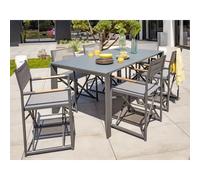Paris Prix Ensemble repas de jardin 6 places en aluminium gris anthracite 180 x 100 cm