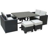Ensemble repas de jardin encastrable 8 places en résine tresséee