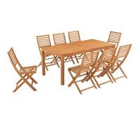 Ensemble repas de jardin - HAVANA - Bois Eucalyptus FSC - Table 180 x 90 cm + 8 chaises - 8 personnes
