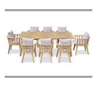 Paris Prix Ensemble repas de jardin Liso 8 places Marron