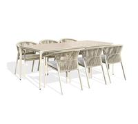 Ensemble repas jardin 6 places Céramique sur verre