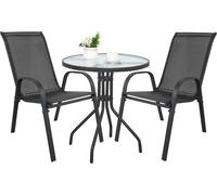 Ensemble Repas - Leobert - Island/Sofia - Gris Foncé/Gris - 60 Cm - 3 Pièces