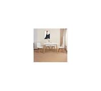 Ensemble repas table + 4 chaises blanc et naturel - SCANDI