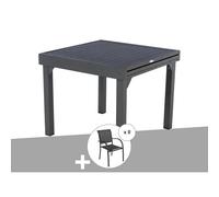 Ensemble Repas Table Extensible Alu 4/8 Places Graphite 8 Fauteuils Piazza Hesp Ride Multicolore