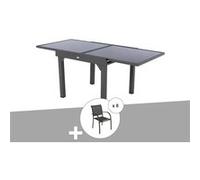 Ensemble repas table extensible carrée en verre + 8 fauteuils - piazza - hespéri