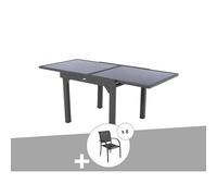 Ensemble Repas Table Extensible Carrée En Verre + 8 Fauteuils - Piazza - Hespéride Multicolore