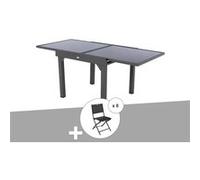 Ensemble repas table extensible carrée en verre piazza + 8 chaises modula - hesp