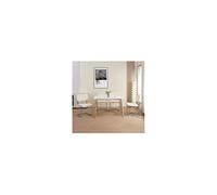 Ensemble repas table naturel + 4 chaises bouclette blanc - SCANDI
