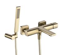 Ensemble robinet de baignoire mural TORES Gold Laveo avec douche