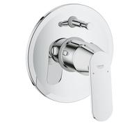 Ensemble robinet mitigeur pour lavabo, chromé, en laiton, design rond, à fixer au mur