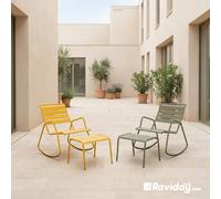 Ensemble Rocking chair + Repose-pieds FERMOB Monceau - Miel