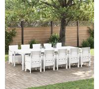 Ensemble Salle À Manger Jardin Vidaxl 11 Pièces Avec Coussins Blanc Rotin Synthétique