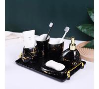 Ensemble Salle de Bain 6 Pièces Céramique Noir