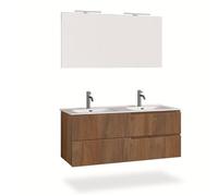 Ensemble salle de bain double vasque 5 pièces VENERE chêne rio
