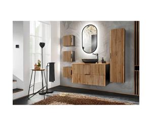 Ensemble salle de bain - GENERIQUE - Sylve Black Wotan - 100 cm - Meuble sous vasque - Miroir LED