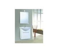 Ensemble salle de bain Ginevra : meuble sous vasque, vasque et miroir, dimensions 55 cm, couleur blanche