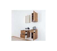 Ensemble salle de bain Lima avec meuble 2 tiroirs Longueur 46,5 cm + vasque + Miroir + 2 meubles complements --