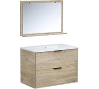 Ensemble salle de bain - Meuble 2 tiroirs - Vasque - L180 x P45 x H55 cm -...