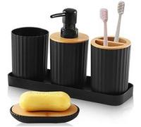 Ensemble Salle de Bain Noir 5 Pièces Élégant