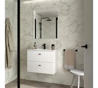 Ensemble Salle De Bains Inara 70 2 Tiroirs Blanc Brillant - SALGAR 113669