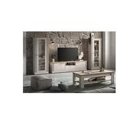 Ensemble Salon complet Aspect Chêne Blanchi et Chêne clair - NASHVIL -