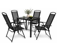 Ensemble salon de jardin 5 pièces | groupe de salle à manger de groupe de sièges | 1x table, 4 x chaises | dimensions de table env. H. 76 x W. 80 x D. 80 cm | Hochlehner Set 80S
