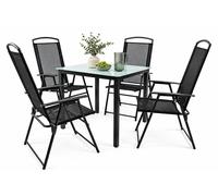 Ensemble salon de jardin 5 pièces | groupe de salle à manger de groupe de sièges | 1x table, 4 x chaises | dimensions de table env. H. 76 x W. 80 x D. 80 cm | Hochlehner Set 80M