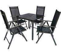 Ensemble salon de jardin 5 pièces | groupe de salle à manger de groupe de sièges | 1xtable, 4x chaises | dimensions de table env. H. 76 x W. 80 x D. 80 cm | Ensemble de jardin – Chaises 80 SW