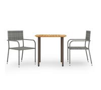 Ensemble salon de jardin "Jessenitz" en rotin PE, acier gris. Dimensions (L/H/P) 51x87x60 cm