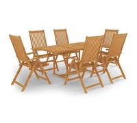 Ensemble salon de jardin - Maison Exclusive - Bois de teck massif - Table 180x90x75 cm - 6 chaises inclinables