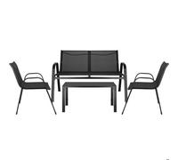 Springos® 4-pièces ensemble de meubles de jardin pour 4 personnes table canapé et 2 chaises