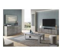 Ensemble Salon Effet Marbre Meuble TV + Buffet + Table Basse - CLARK -