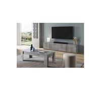CLARK - Ensemble Salon Effet Marbre Meuble TV + Table Basse