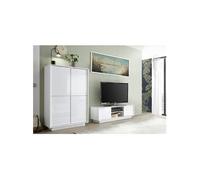 Ensemble Salon Finition Blanc Laqué Brillant Weiss - LYSIANE -