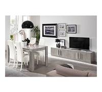 Ensemble Salon Séjour Effet Marbre Meuble TV + Table 160cm - CLARK -