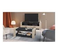 Ensemble salon SHEFFIELD composé de : Table basse double plateau supérieur et inférieur G