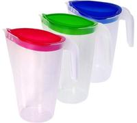 Ensemble Sapkan 3 pièces, 1,5 l, bleu/vert/rouge - carafe à eau avec couvercle fixe - carafe à eau potable avec bec verseur étanche - carafe réfrigérante avec distributeur de jus
